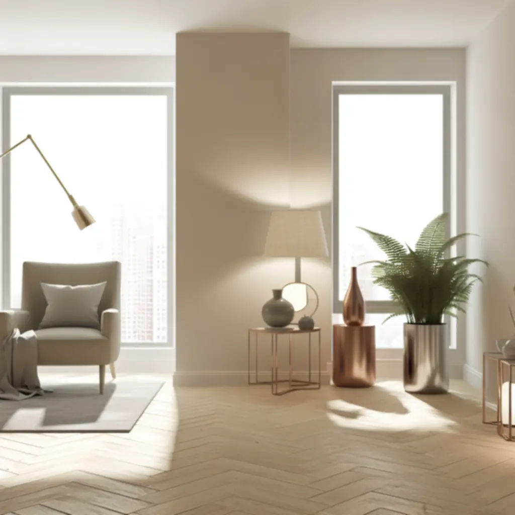 Detal nowoczesnego miejskiego apartamentu z designerskimi dodatkami