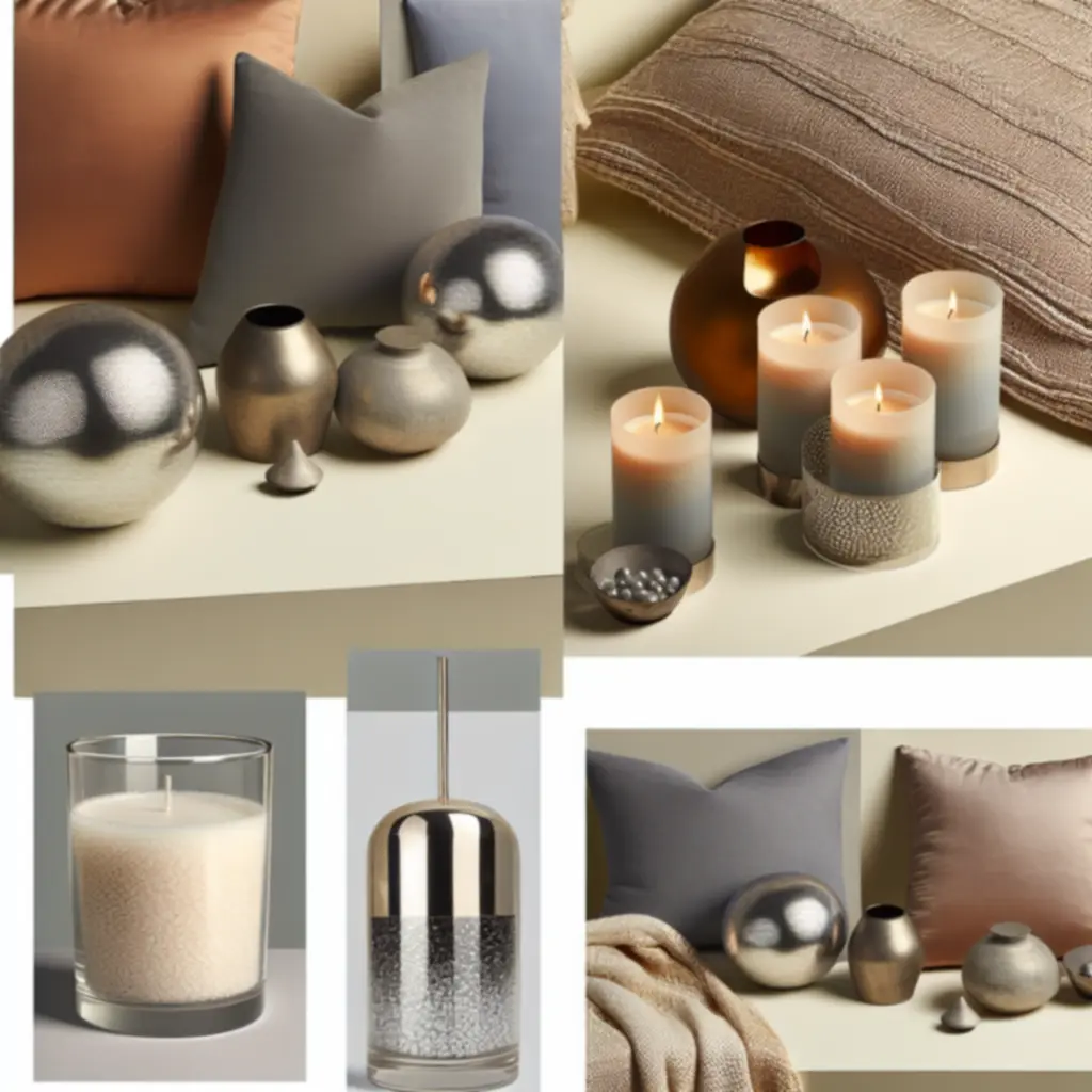 Płaskie ujęcie modnych sezonowych dodatków do wnętrz